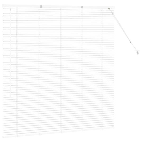 Fenster Jalousie mit Vorhängen Sonstiges Weiß 130 x 130 cm Aluminium