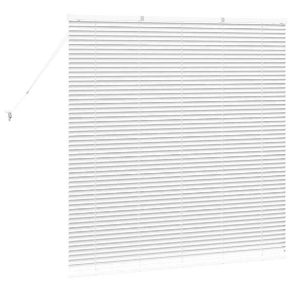 Fenster Jalousie mit Vorhängen Sonstiges Weiß 130 x 130 cm Aluminium
