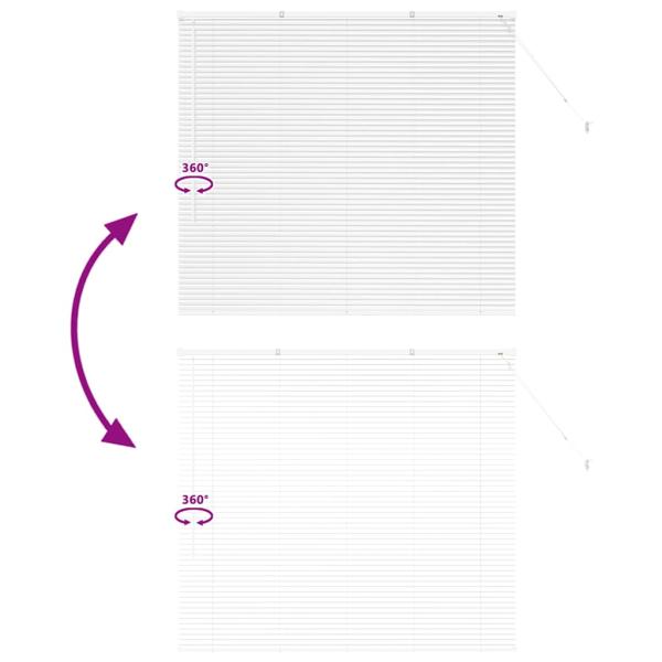 Fenster Jalousie mit Vorhängen Sonstiges Weiß 80 x 130 cm Aluminium