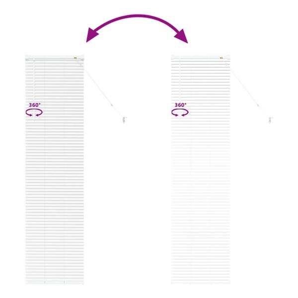 Fenster Jalousie mit Vorhängen Sonstiges Weiß 80 x 130 cm Aluminium