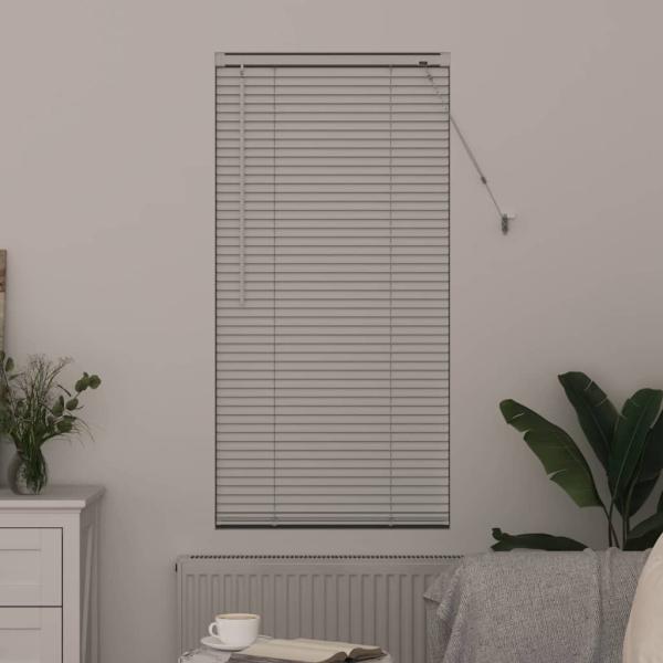 Fenster Jalousie mit Vorhängen Sonstiges Weiß 80 x 130 cm Aluminium