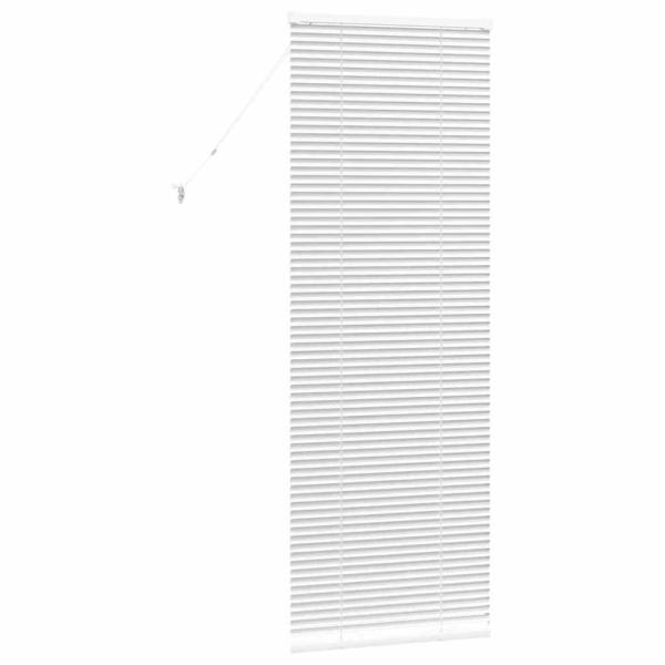 Fenster Jalousie mit Vorhängen Sonstiges Weiß 80 x 130 cm Aluminium
