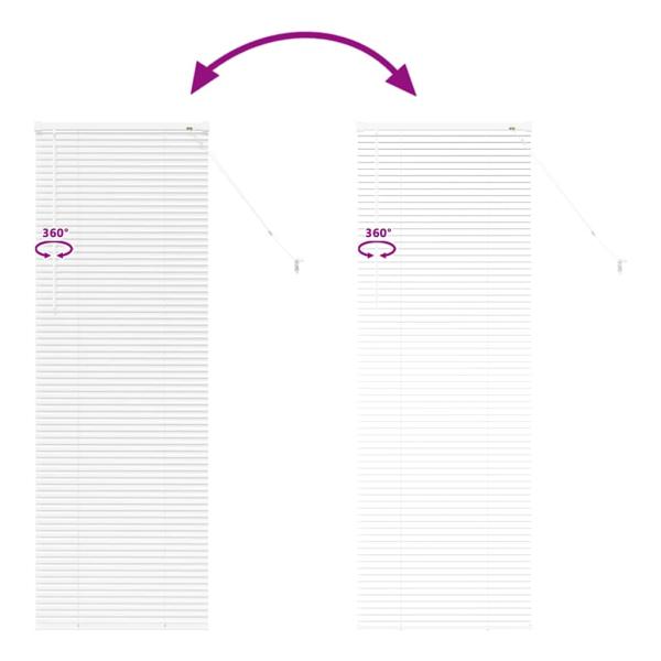 Fenster Jalousie mit Vorhängen Sonstiges Weiß 80 x 130 cm Aluminium