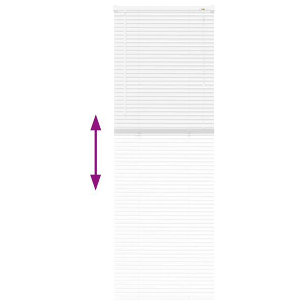 Fenster Jalousie mit Vorhängen Sonstiges Weiß 80 x 130 cm Aluminium