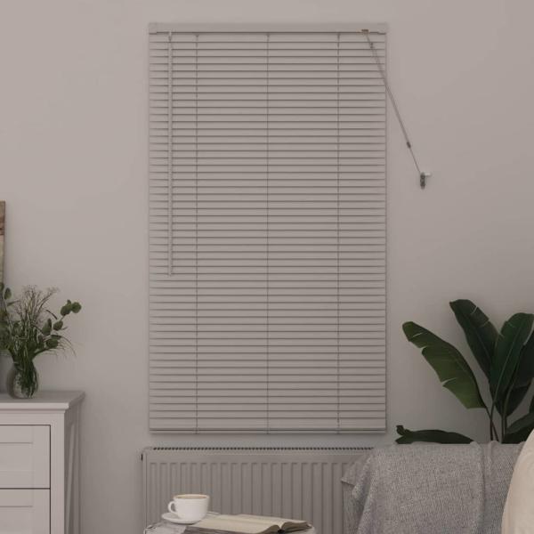Fenster Jalousie mit Vorhängen Sonstiges Weiß 80 x 130 cm Aluminium