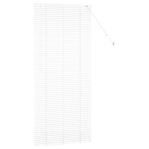 Fenster Jalousie mit Vorhängen Sonstiges Weiß 80 x 130 cm Aluminium