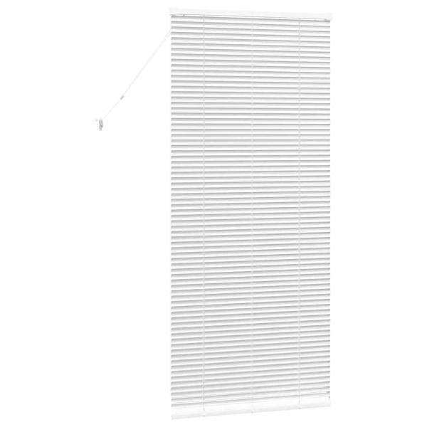 Fenster Jalousie mit Vorhängen Sonstiges Weiß 80 x 130 cm Aluminium