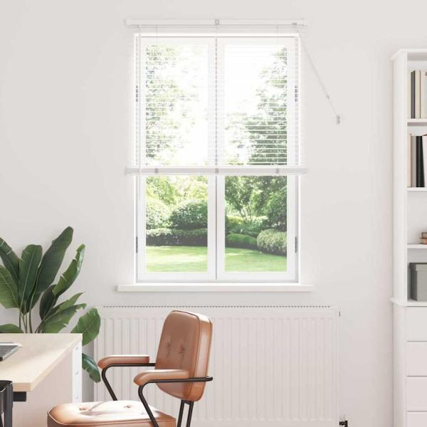 ARDEBO.de - Fenster Jalousie mit Vorhängen Sonstiges Weiß 80 x 130 cm Aluminium