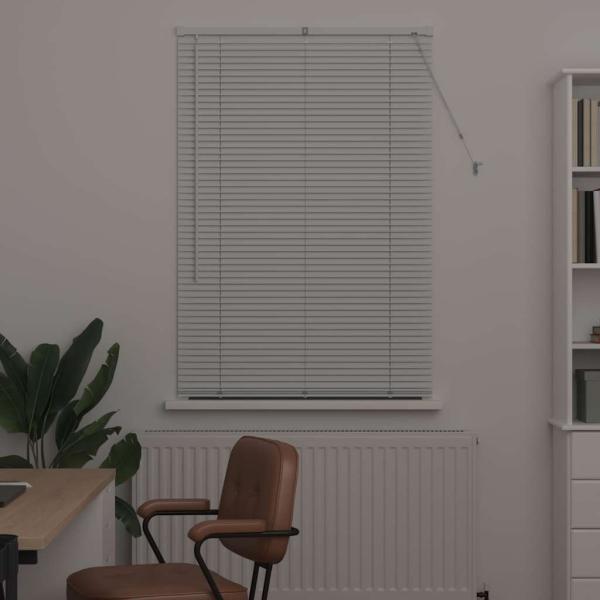 Fenster Jalousie mit Vorhängen Sonstiges Weiß 80 x 130 cm Aluminium