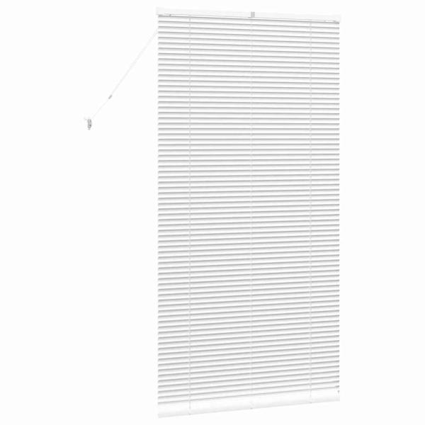 Fenster Jalousie mit Vorhängen Sonstiges Weiß 80 x 130 cm Aluminium