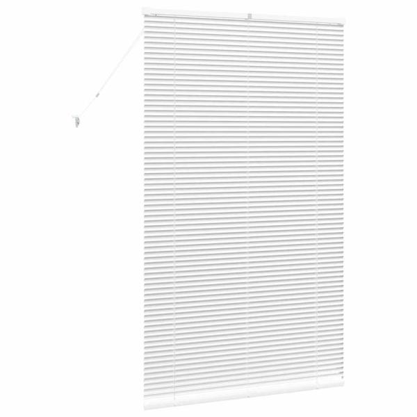 Fenster Jalousie mit Vorhängen Sonstiges Weiß 100 x 175 cm Aluminium