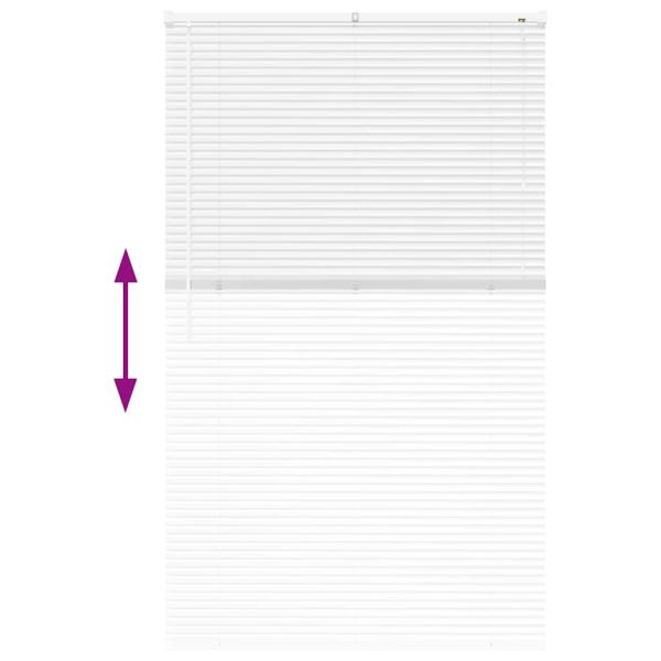 Fenster Jalousie mit Vorhängen Sonstiges Weiß 100 x 175 cm Aluminium