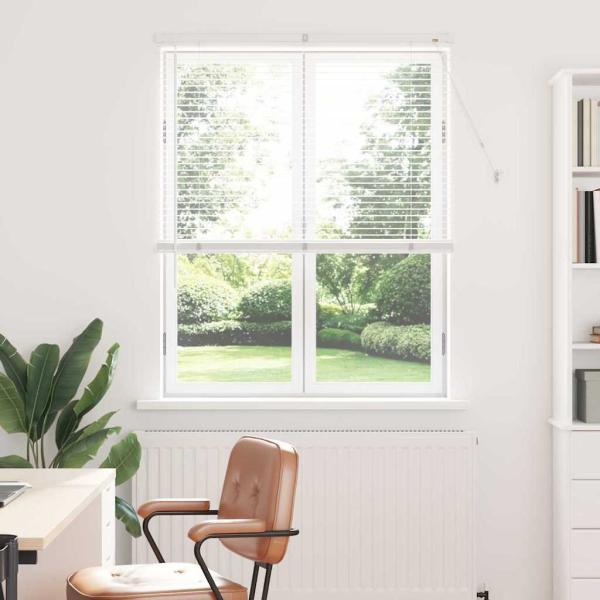 ARDEBO.de - Fenster Jalousie mit Vorhängen Sonstiges Weiß 105 x 175 cm Aluminium