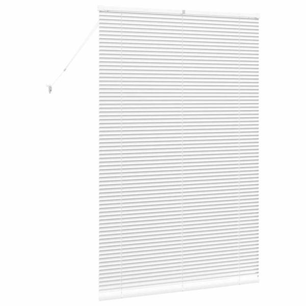 Fenster Jalousie mit Vorhängen Sonstiges Weiß 80 x 130 cm Aluminium