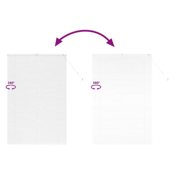 Fenster Jalousie mit Vorhängen Sonstiges Weiß 80 x 130 cm Aluminium