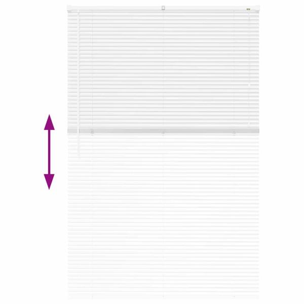 Fenster Jalousie mit Vorhängen Sonstiges Weiß 80 x 130 cm Aluminium