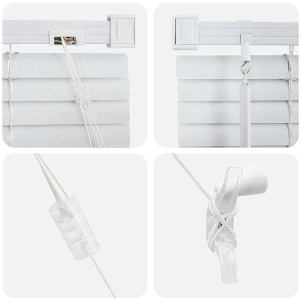 Fenster Jalousie mit Vorhängen Sonstiges Weiß 80 x 130 cm Aluminium