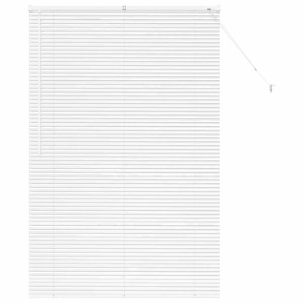 Fenster Jalousie mit Vorhängen Sonstiges Weiß 120 x 175 cm Aluminium