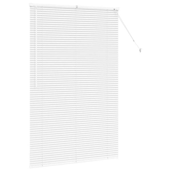 Fenster Jalousie mit Vorhängen Sonstiges Weiß 120 x 175 cm Aluminium
