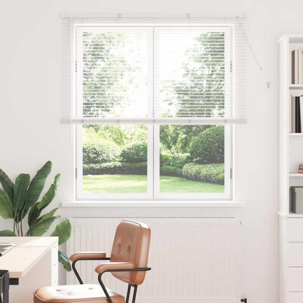 ARDEBO.de - Fenster Jalousie mit Vorhängen Sonstiges Weiß 80 x 130 cm Aluminium