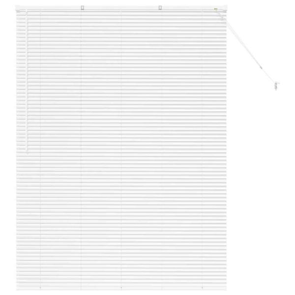 Fenster Jalousie mit Vorhängen Sonstiges Weiß 135 x 175 cm Aluminium