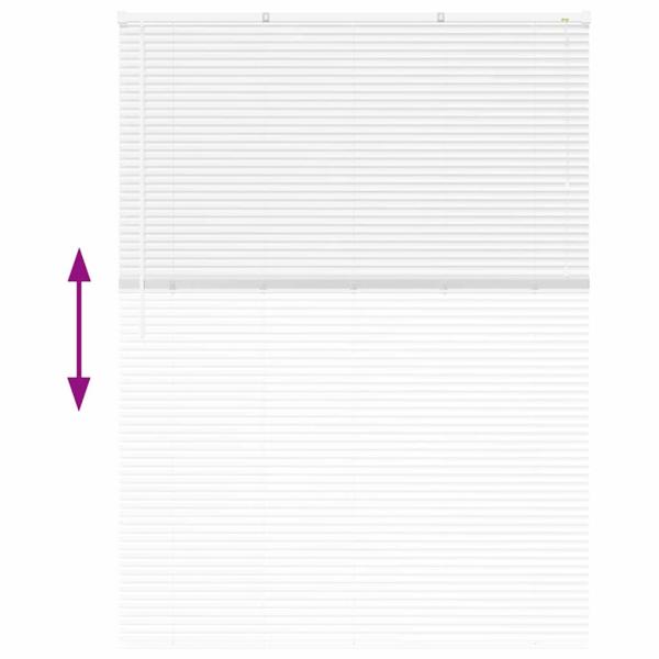 Fenster Jalousie mit Vorhängen Sonstiges Weiß 135 x 175 cm Aluminium