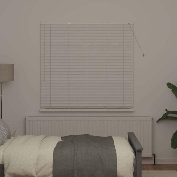 Fenster Jalousie mit Vorhängen Sonstiges Weiß 140 x 175 cm Aluminium
