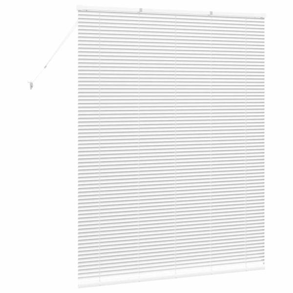 Fenster Jalousie mit Vorhängen Sonstiges Weiß 140 x 175 cm Aluminium
