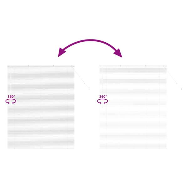 Fenster Jalousie mit Vorhängen Sonstiges Weiß 80 x 130 cm Aluminium