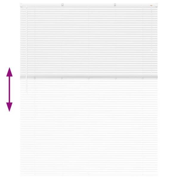 Fenster Jalousie mit Vorhängen Sonstiges Weiß 80 x 130 cm Aluminium