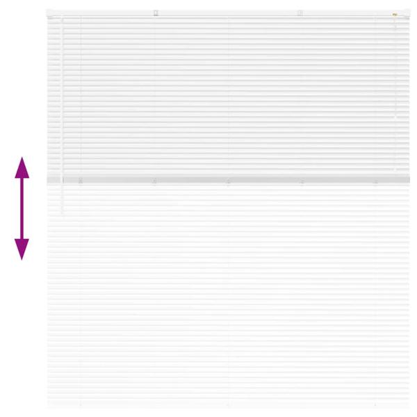 Fenster Jalousie mit Vorhängen Sonstiges Weiß 80 x 130 cm Aluminium