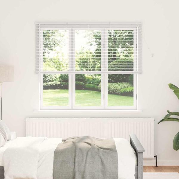 ARDEBO.de - Fenster Jalousie mit Vorhängen Sonstiges Weiß 160 x 175 cm Aluminium