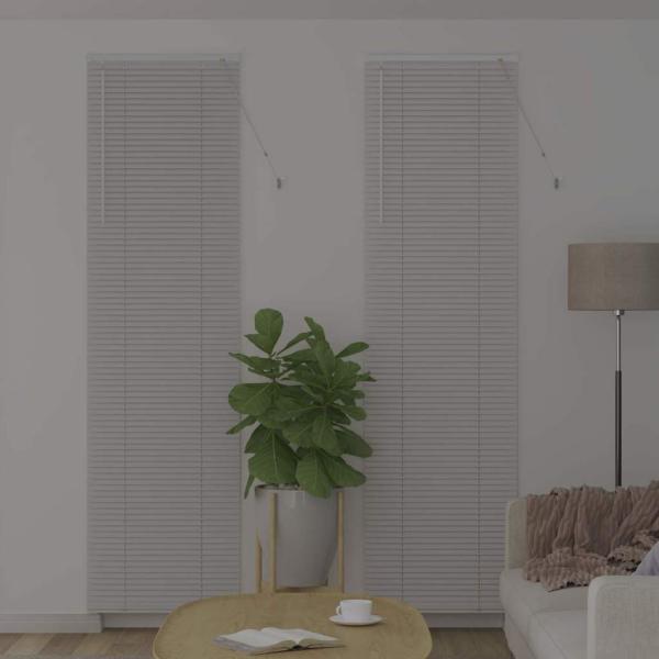 Fenster Jalousie mit Vorhängen Sonstiges Weiß 80 x 130 cm Aluminium