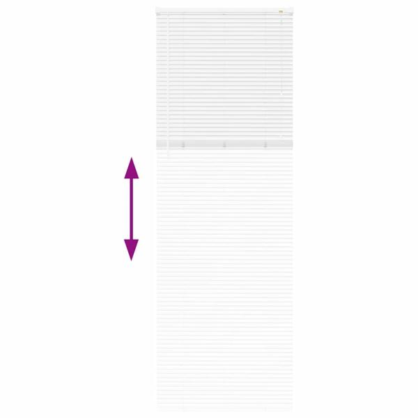 Fenster Jalousie mit Vorhängen Sonstiges Weiß 80 x 220 cm Aluminium