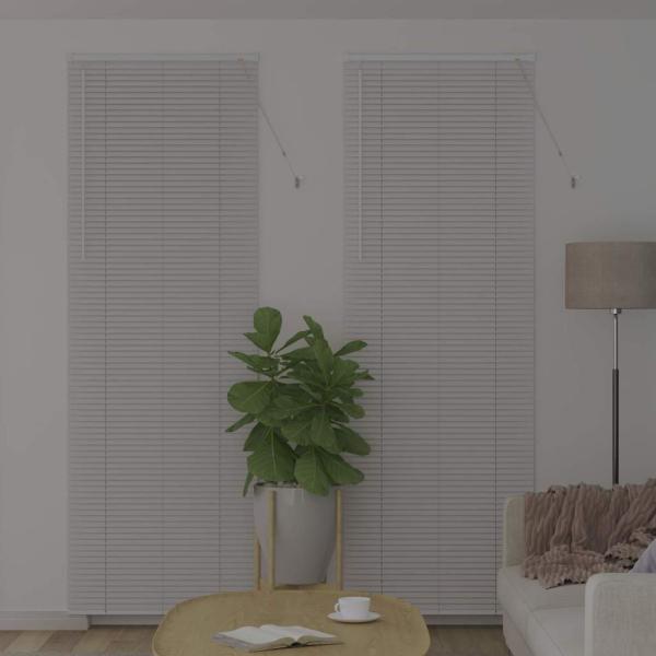 Fenster Jalousie mit Vorhängen Sonstiges Weiß 80 x 220 cm Aluminium