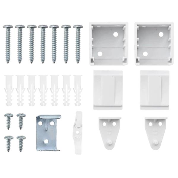 Fenster Jalousie mit Vorhängen Sonstiges Weiß 80 x 130 cm Aluminium