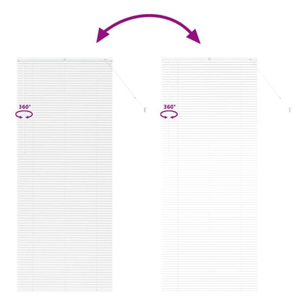 Fenster Jalousie mit Vorhängen Sonstiges Weiß 90 x 220 cm Aluminium