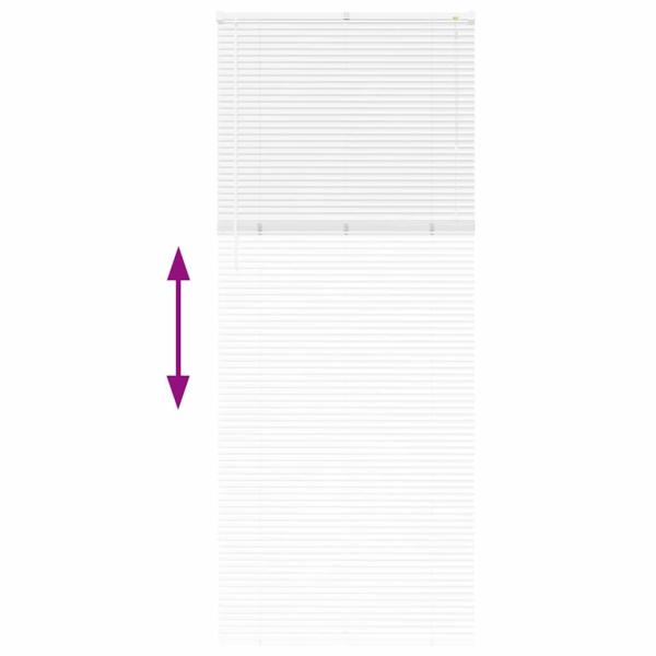 Fenster Jalousie mit Vorhängen Sonstiges Weiß 90 x 220 cm Aluminium