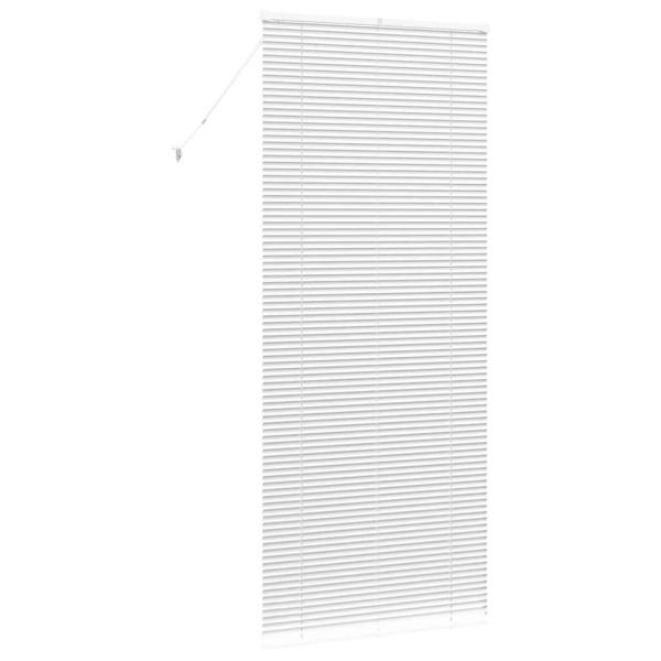 Fenster Jalousie mit Vorhängen Sonstiges Weiß 80 x 130 cm Aluminium