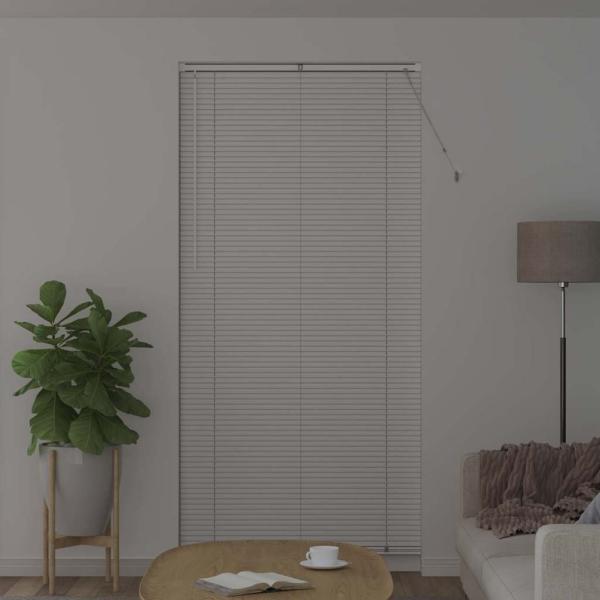 Fenster Jalousie mit Vorhängen Sonstiges Weiß 100 x 220 cm Aluminium