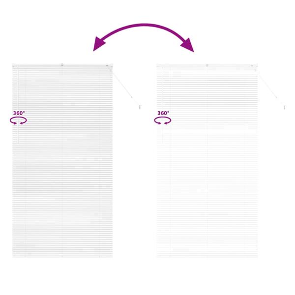 Fenster Jalousie mit Vorhängen Sonstiges Weiß 110 x 220 cm Aluminium