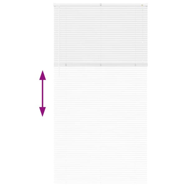 Fenster Jalousie mit Vorhängen Sonstiges Weiß 80 x 130 cm Aluminium