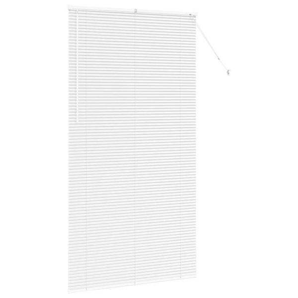 Fenster Jalousie mit Vorhängen Sonstiges Weiß 120 x 220 cm Aluminium