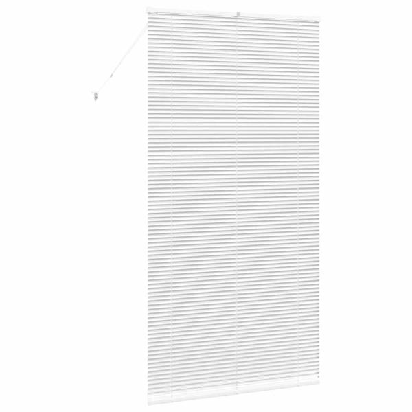 Fenster Jalousie mit Vorhängen Sonstiges Weiß 120 x 220 cm Aluminium