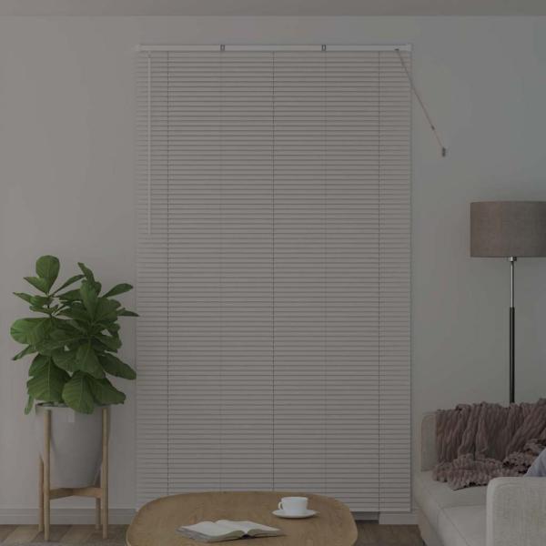 Fenster Jalousie mit Vorhängen Sonstiges Weiß 80 x 130 cm Aluminium