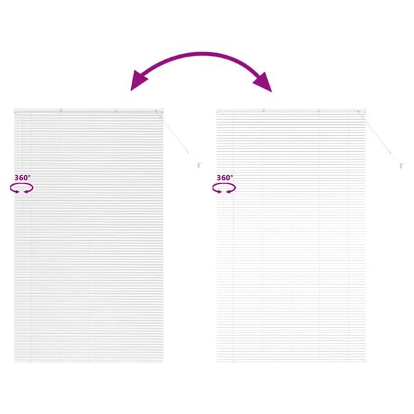 Fenster Jalousie mit Vorhängen Sonstiges Weiß 80 x 130 cm Aluminium