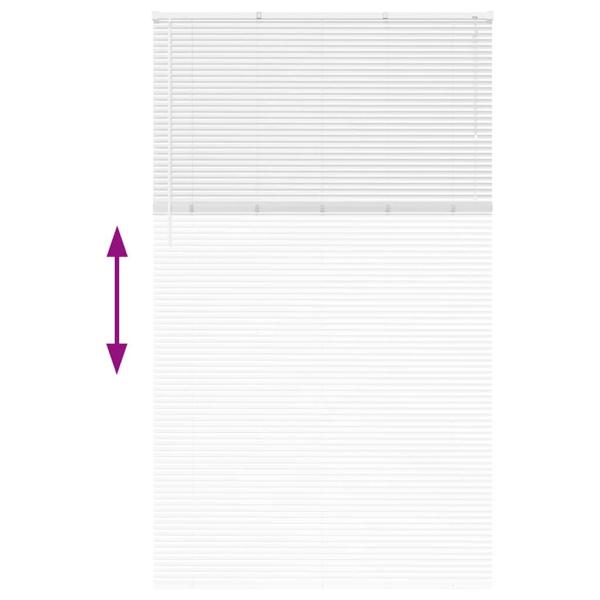 Fenster Jalousie mit Vorhängen Sonstiges Weiß 80 x 130 cm Aluminium