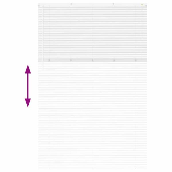 Fenster Jalousie mit Vorhängen Sonstiges Weiß 140 x 220 cm Aluminium