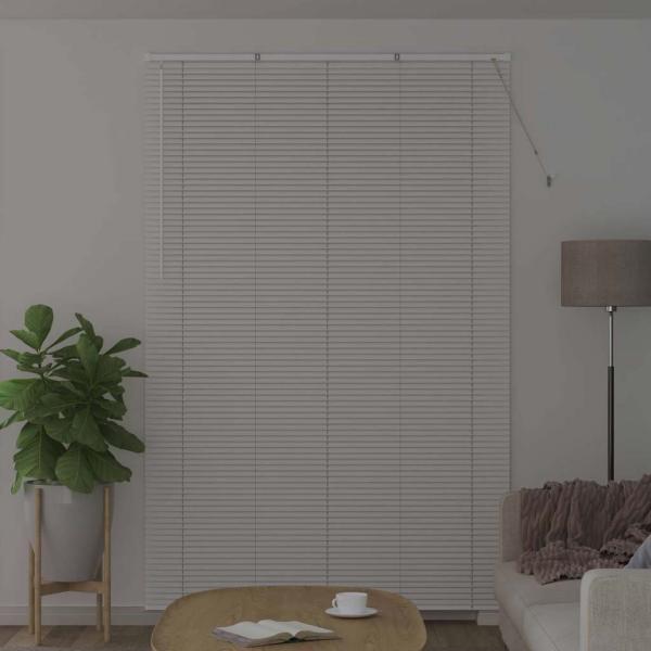Fenster Jalousie mit Vorhängen Sonstiges Weiß 150 x 220 cm Aluminium