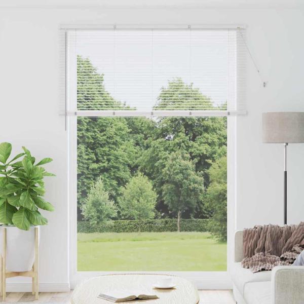 ARDEBO.de - Fenster Jalousie mit Vorhängen Sonstiges Weiß 155 x 220 cm Aluminium